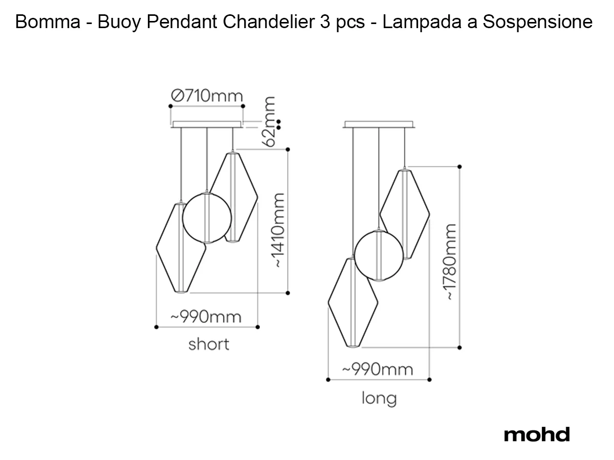 Bomma Buoy Pendant Chandelier 3pcs