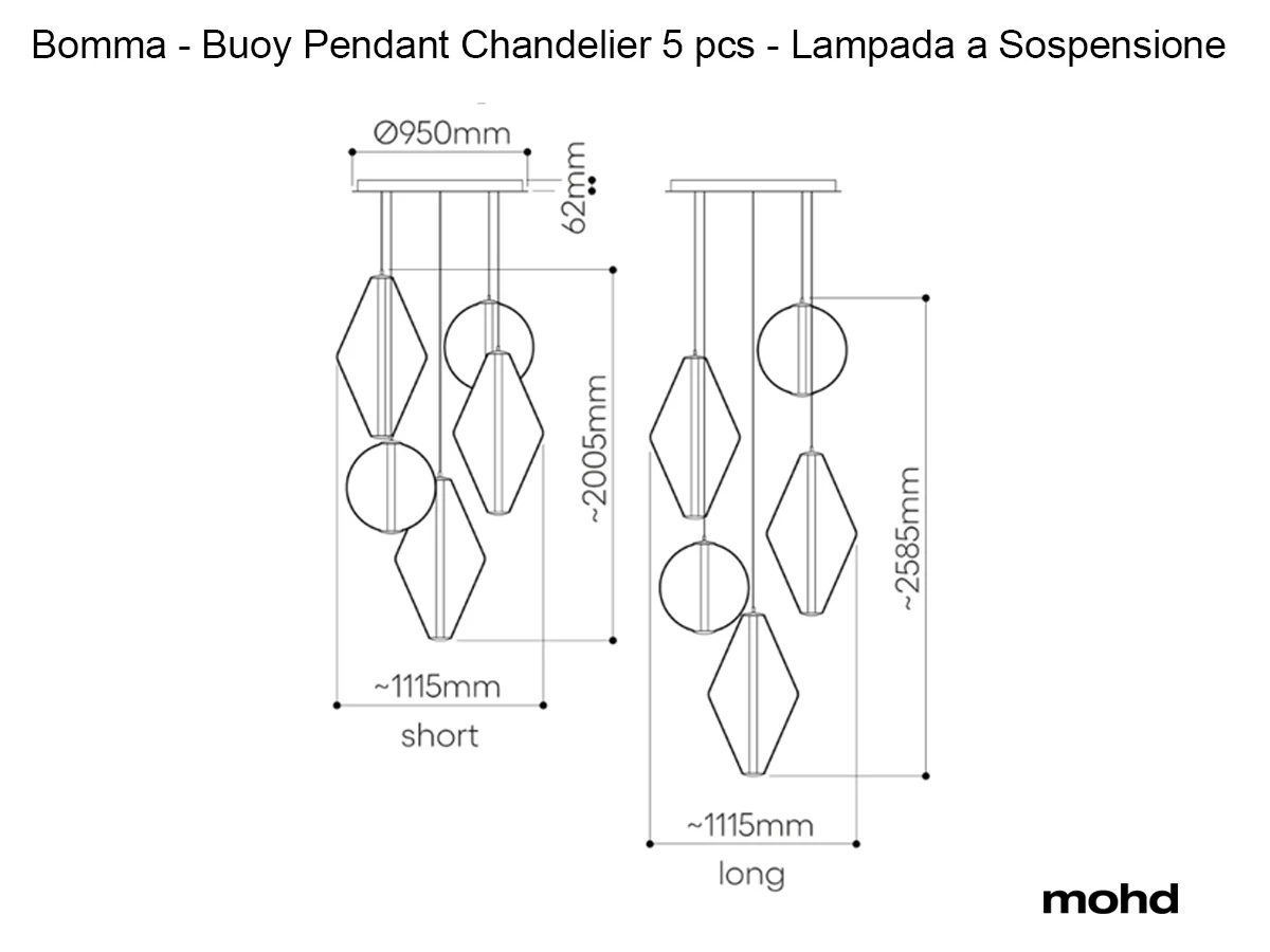 Bomma Buoy Pendant Chandelier 5pcs