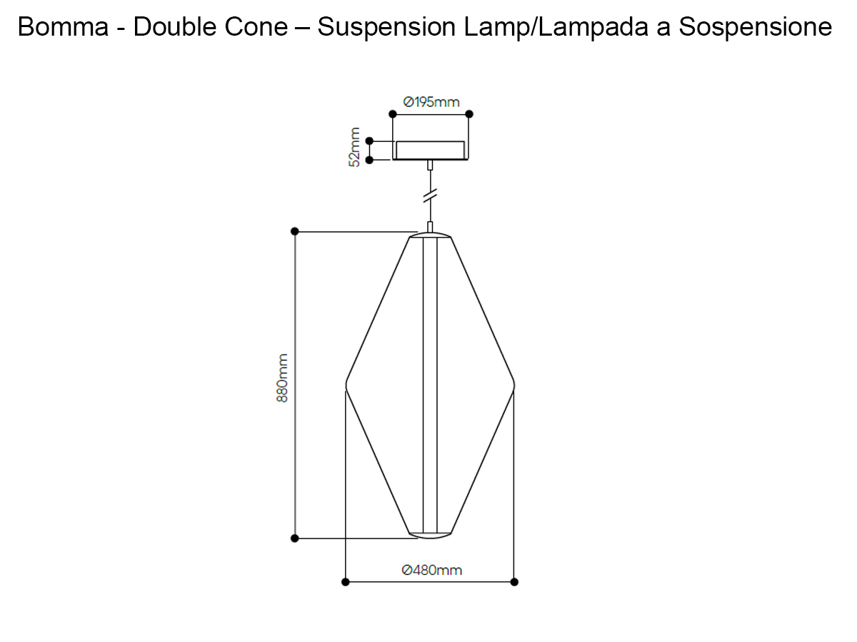 Bomma Buoy Collection Double Cone Suspension Lamp