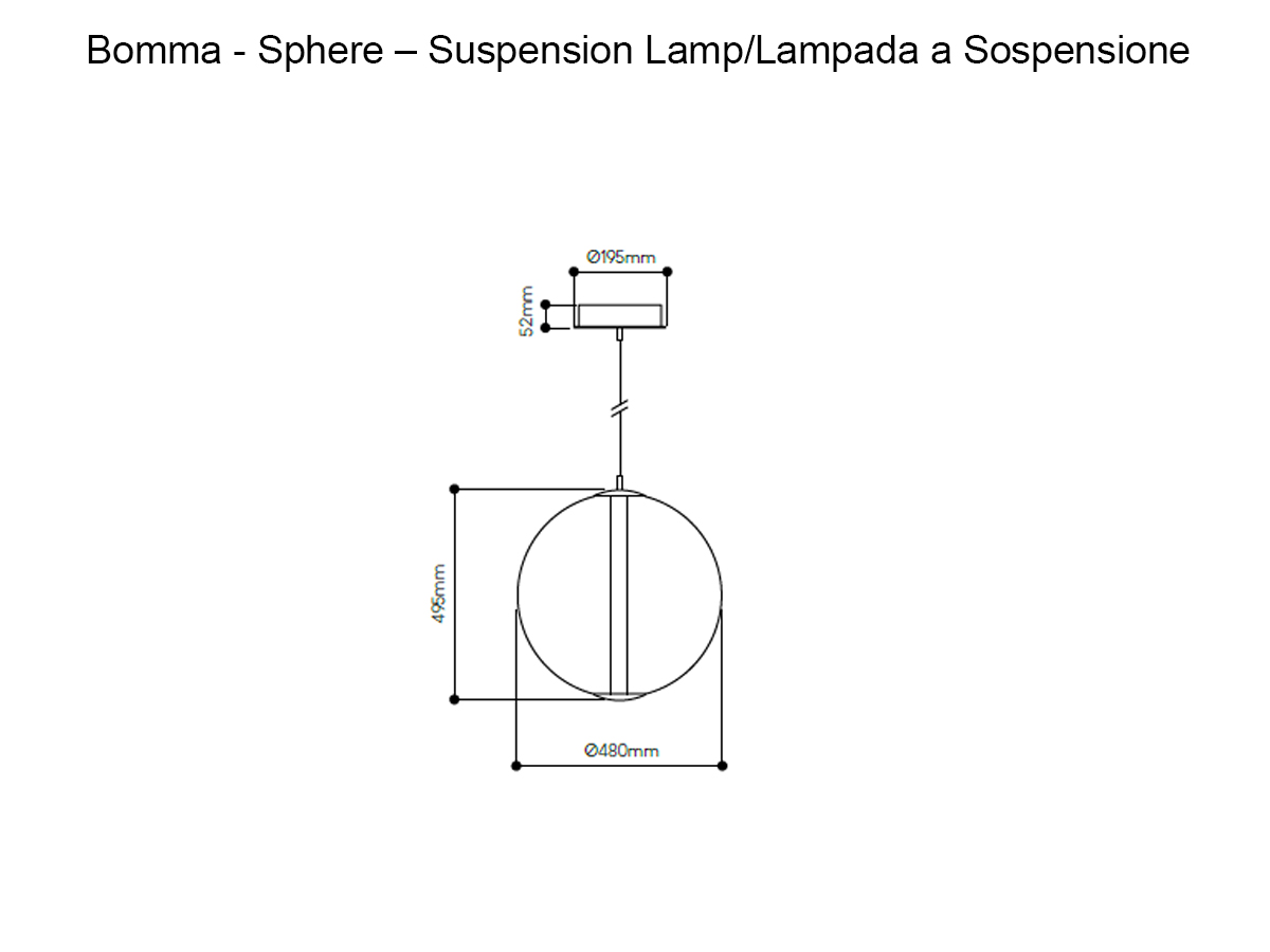 Bomma Buoy Collection Sphere Suspension Lamp