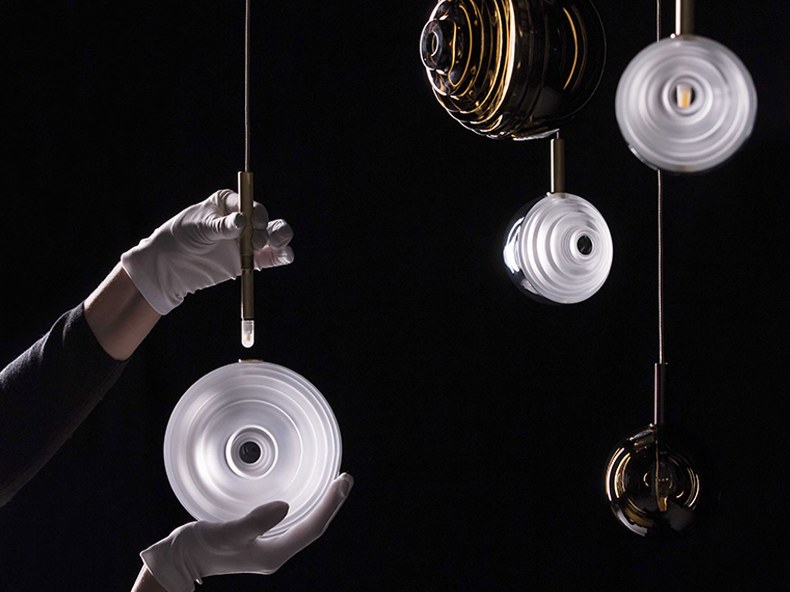 Bomma Dark And Bright Chandelier And Rectangular Suspension Lamp