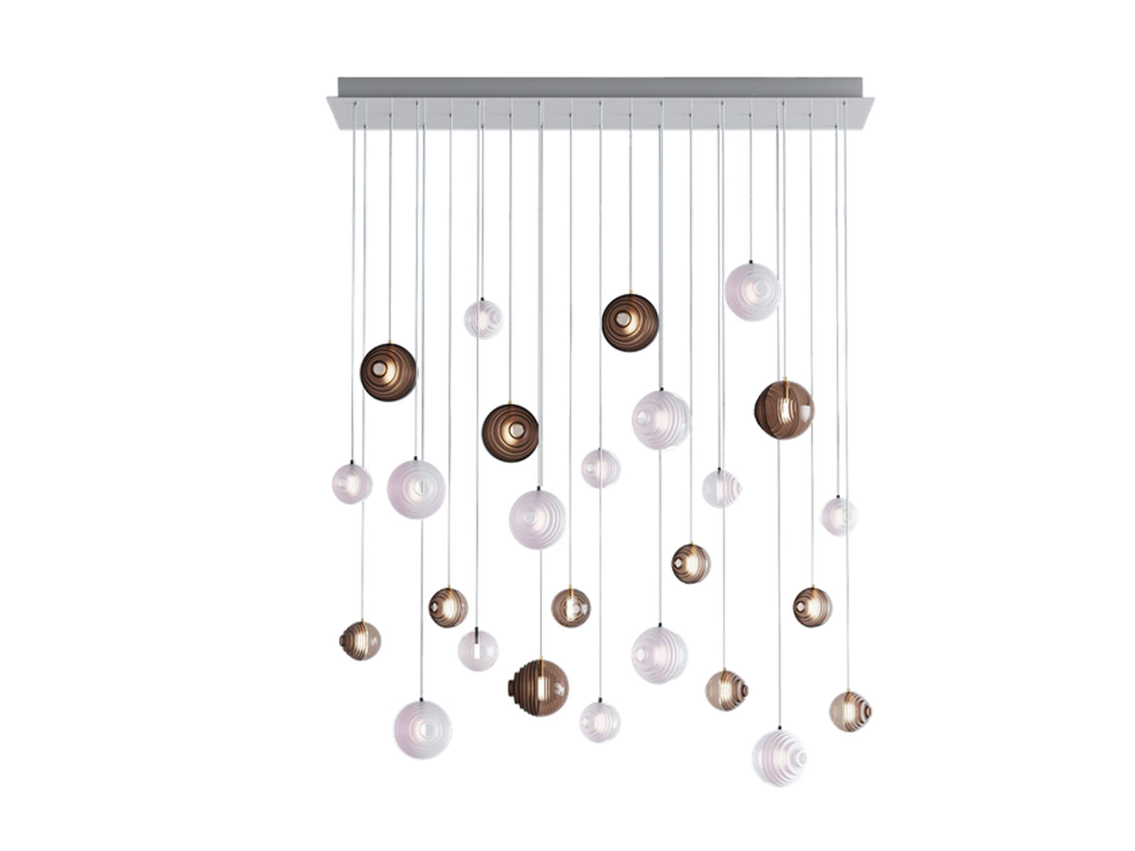 Bomma Dark And Bright Chandelier And Rectangular Suspension Lamp