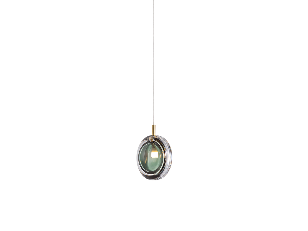 Bomma Lens Chandelier 6x Dark Green Suspension Lamp
