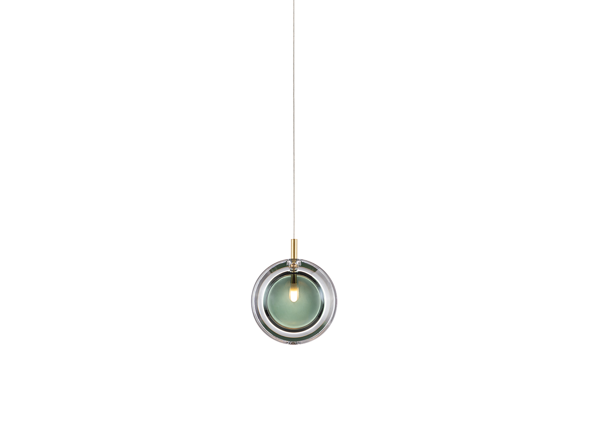 Bomma Lens Chandelier 6x Dark Green Suspension Lamp
