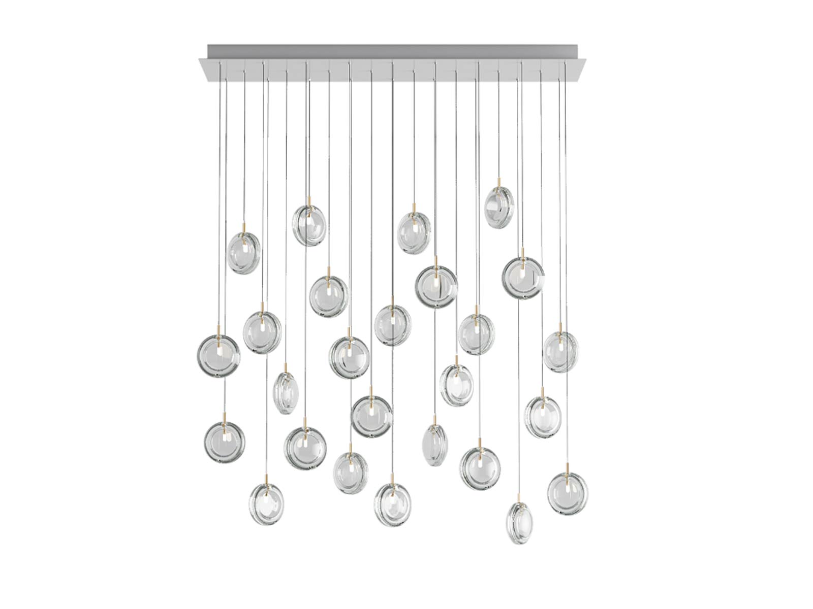 Bomma Lens Chandelier Square 26 Clear Suspension Lamp