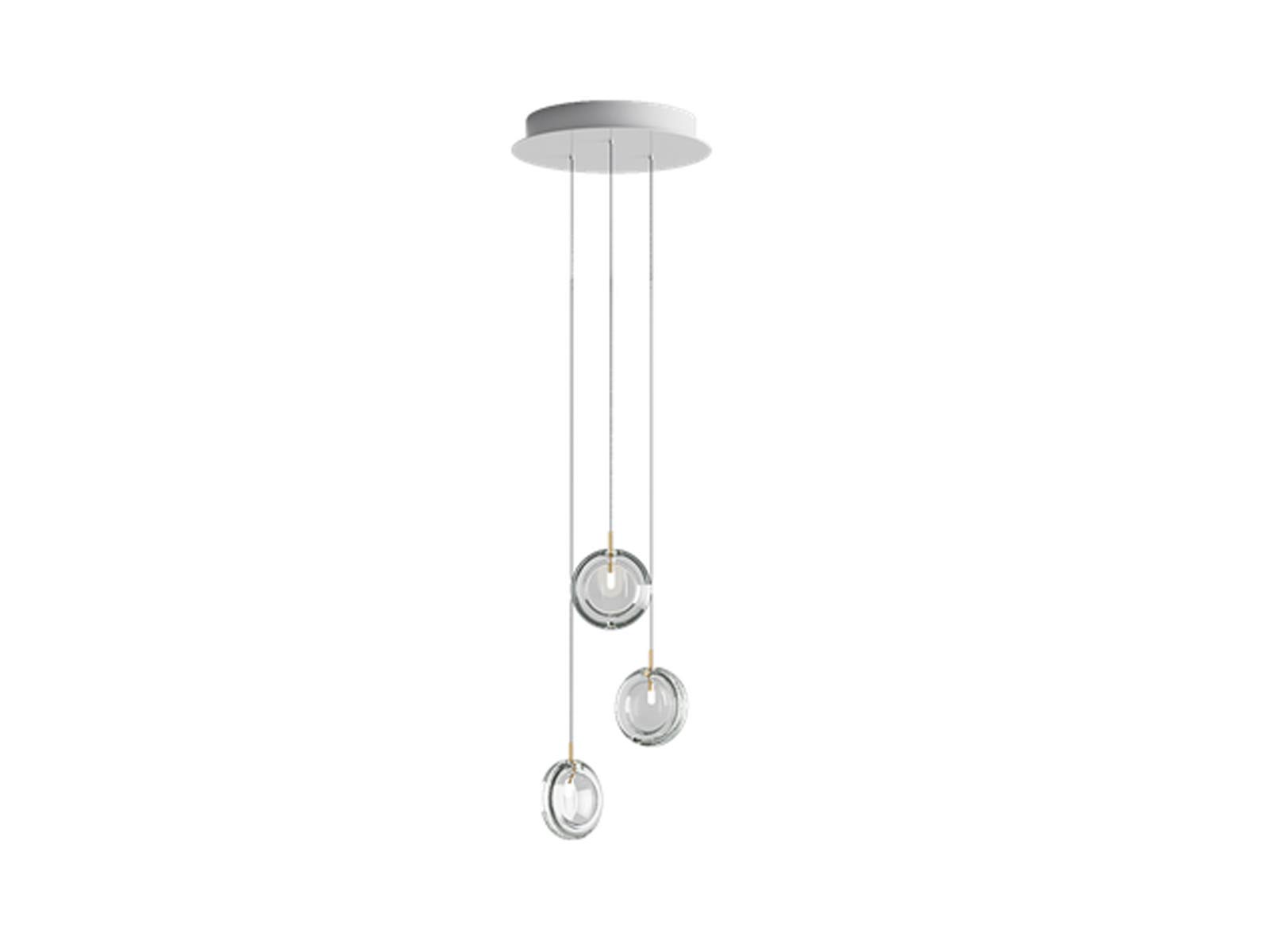 Bomma Lens Chandlier 3 Clear Suspension Lamp