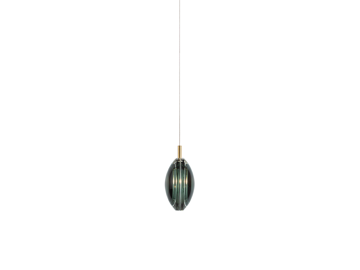 Bomma Lens Chandelier 6x Dark Green Suspension Lamp
