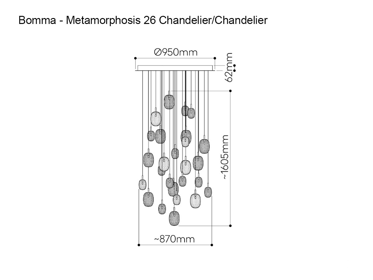 Bomma Metamorphosis 26 Pcs Round Chandelier
