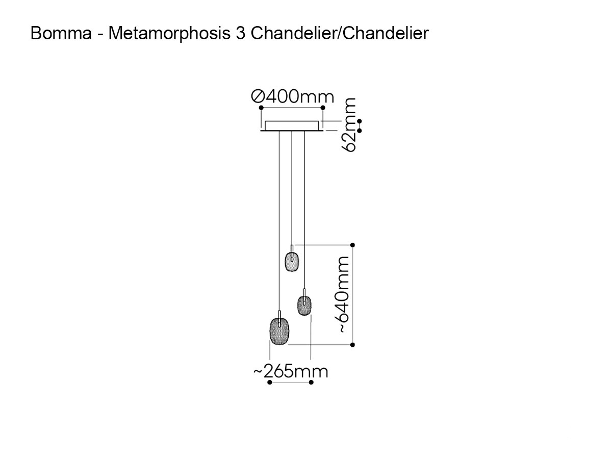 Bomma Metamorphosis 3pcs Chandelier