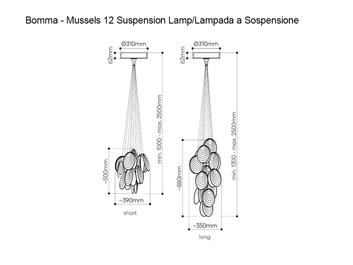 Bomma Mussels 12 Suspension Lamp