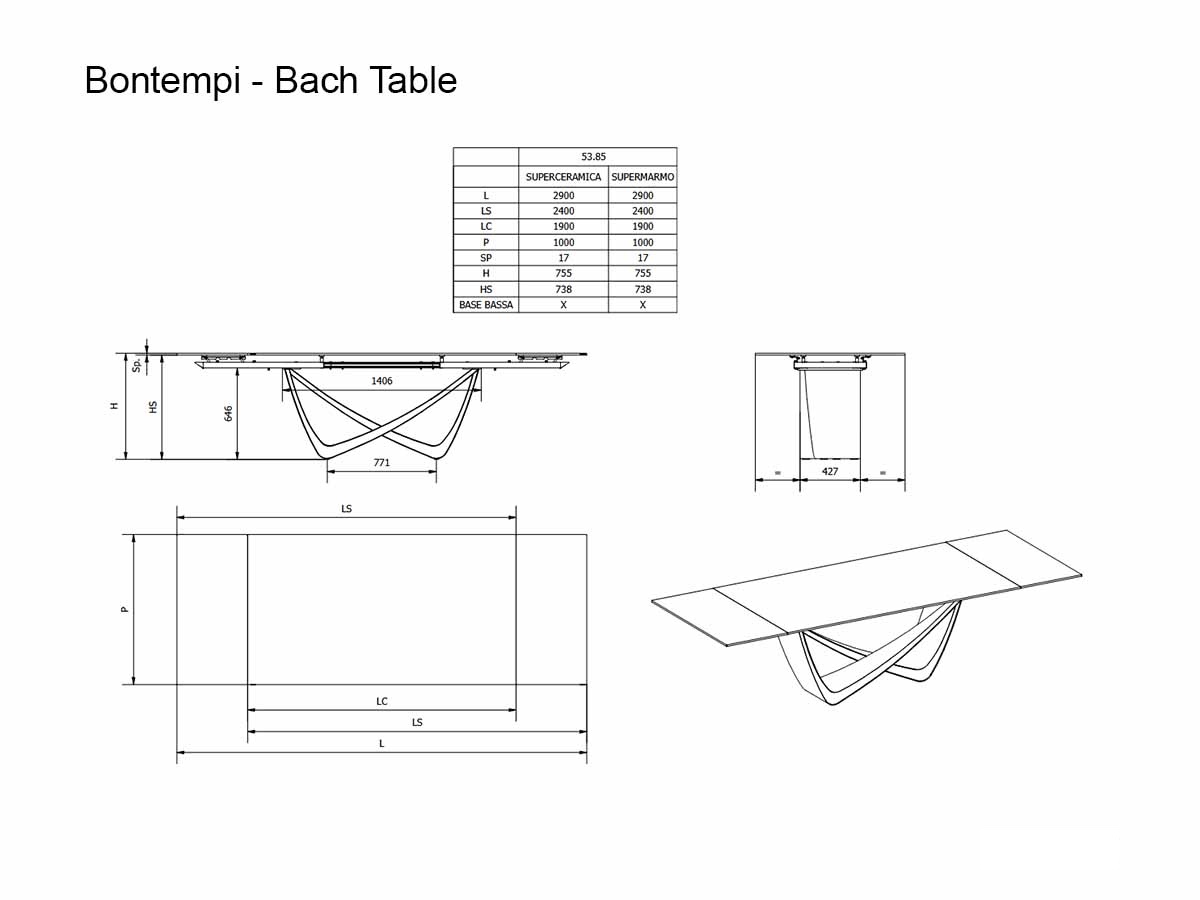 Раздвижной стол Bontempi Bach