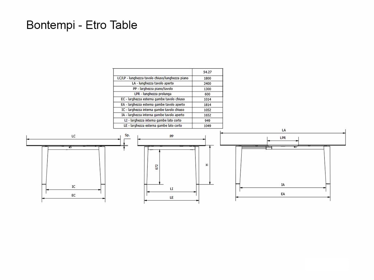 Bontempi Etro Extendable Table