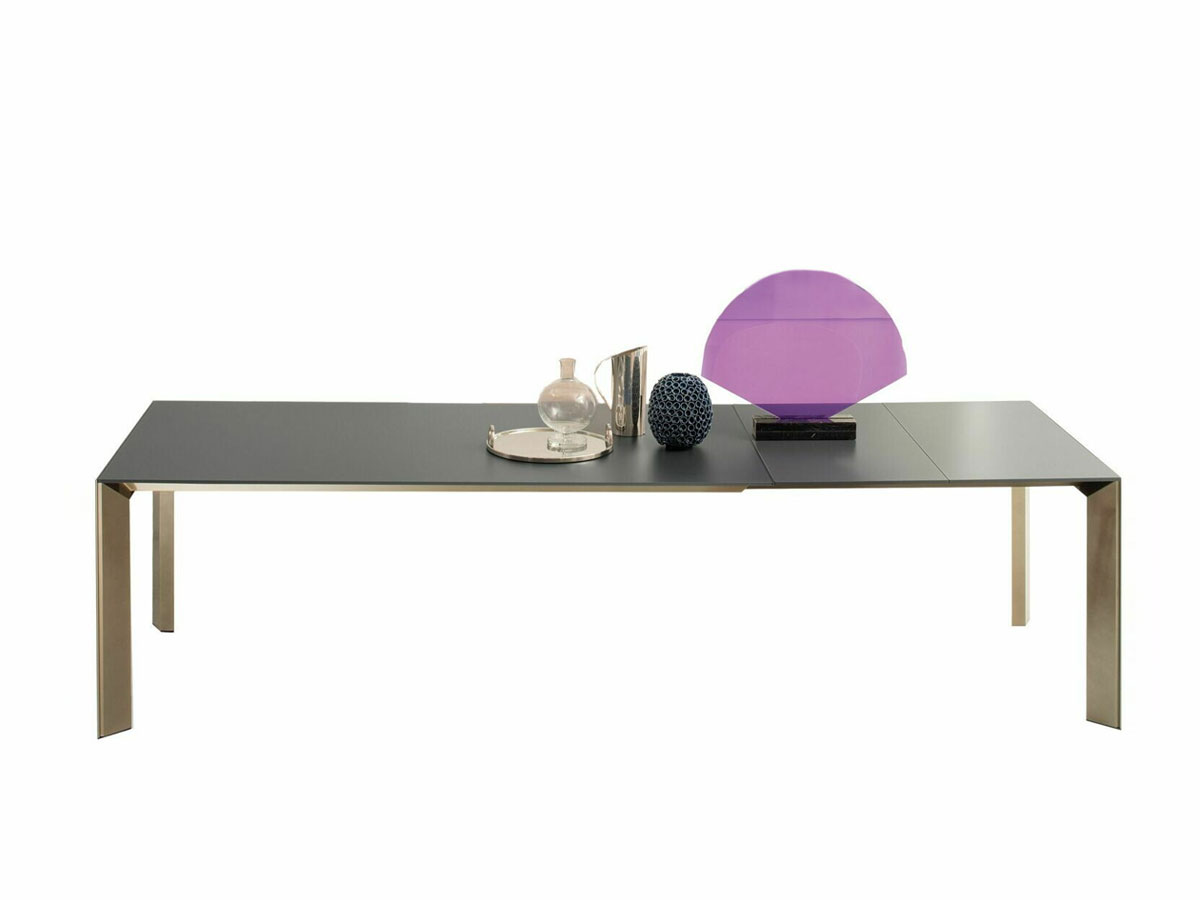 Bontempi Genio 2030 Extending Table Antique Brass Velvet Black Matt