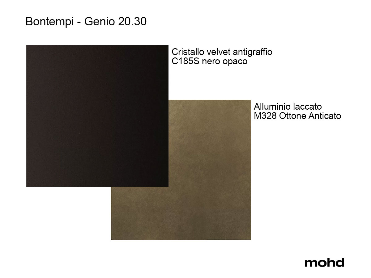 Bontempi Genio 2030 Extending Table Antique Brass Velvet Black Matt