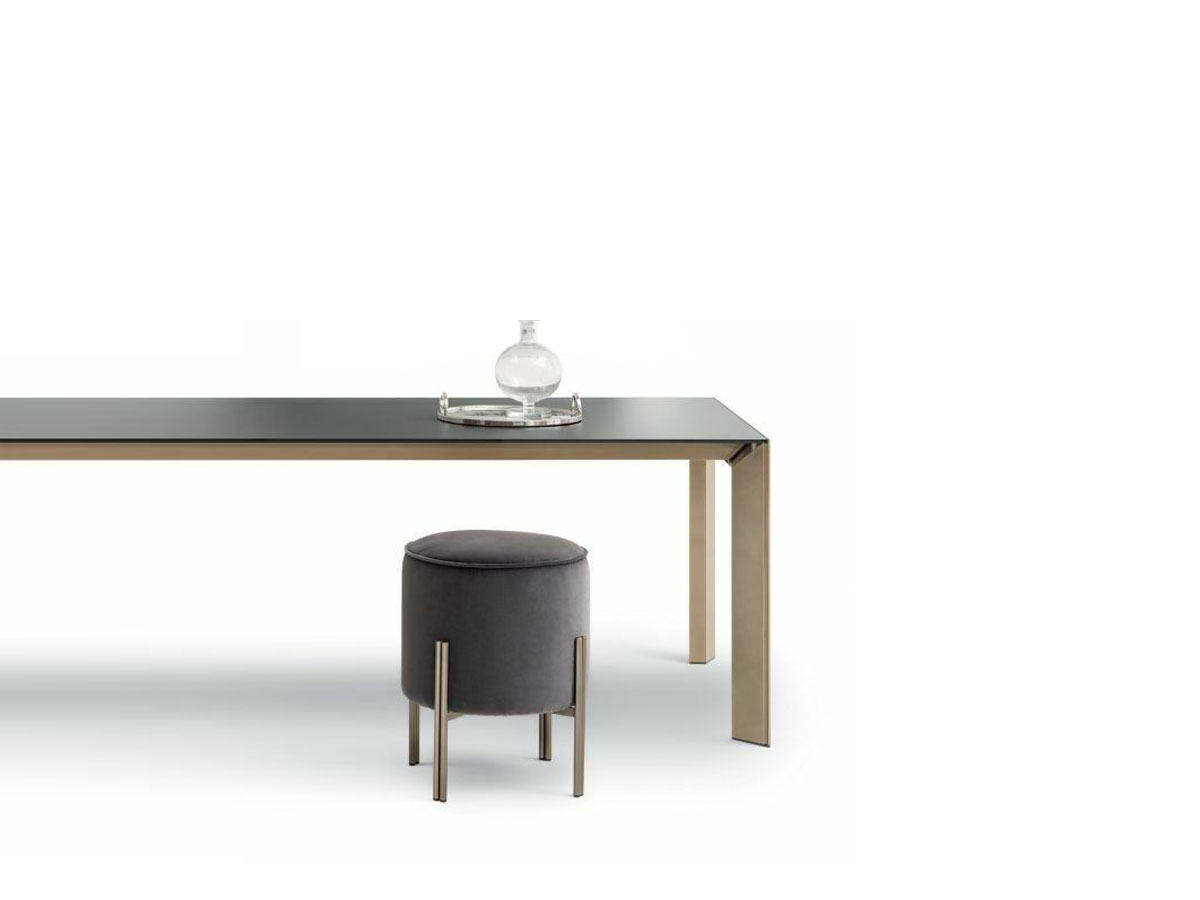 Bontempi Genio 2030 Extending Table Antique Brass Velvet Black Matt