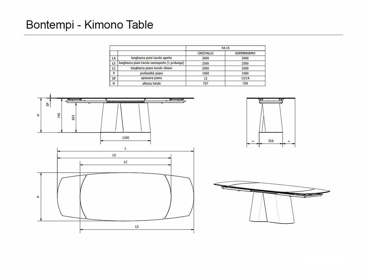 Bontempi Kimono Extendable Table