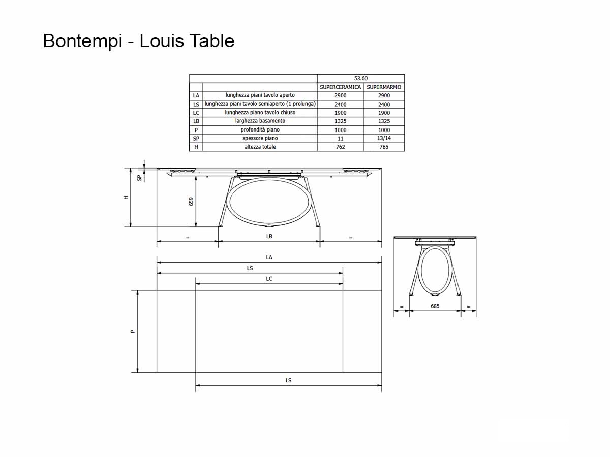 Bontempi Louis Extendable Table