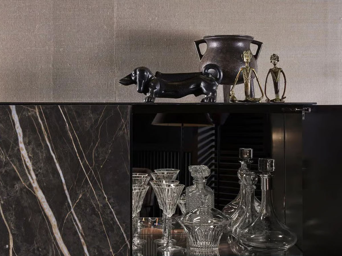 Bontempi Madison Bar Cabinet 1550sp Noir Desir Anthracite
