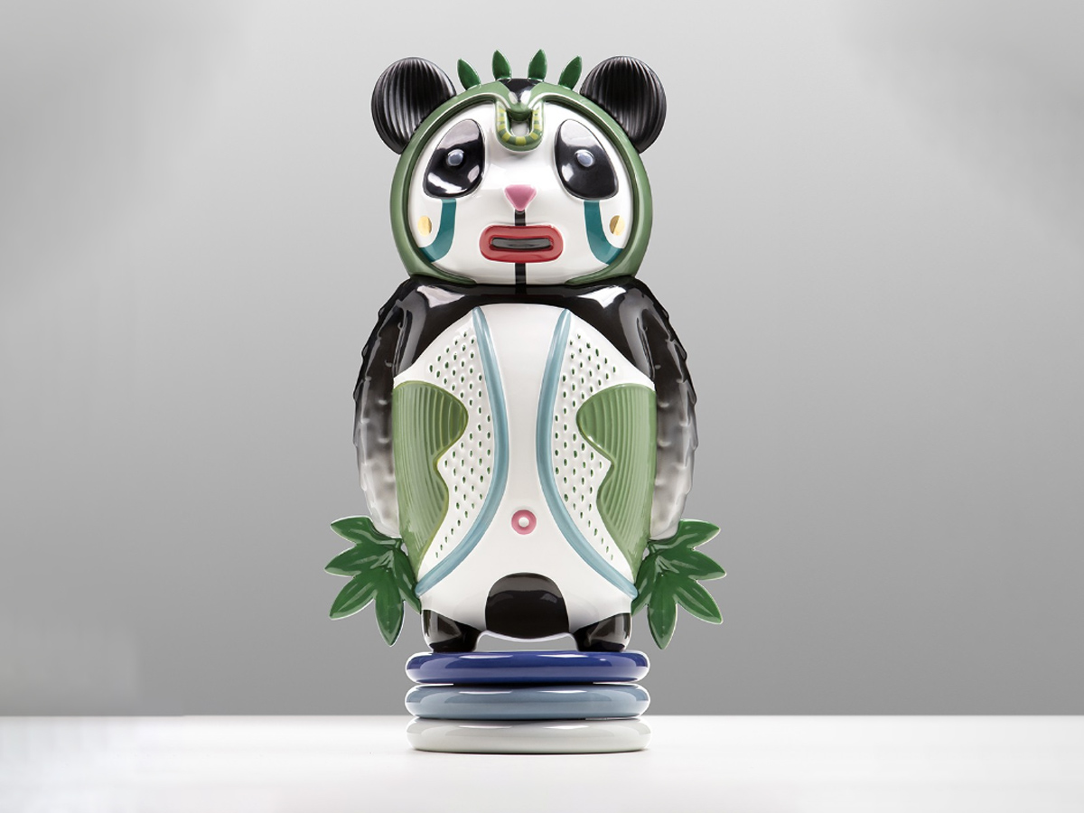 Bosa Bernardo Panda Sculpture Green