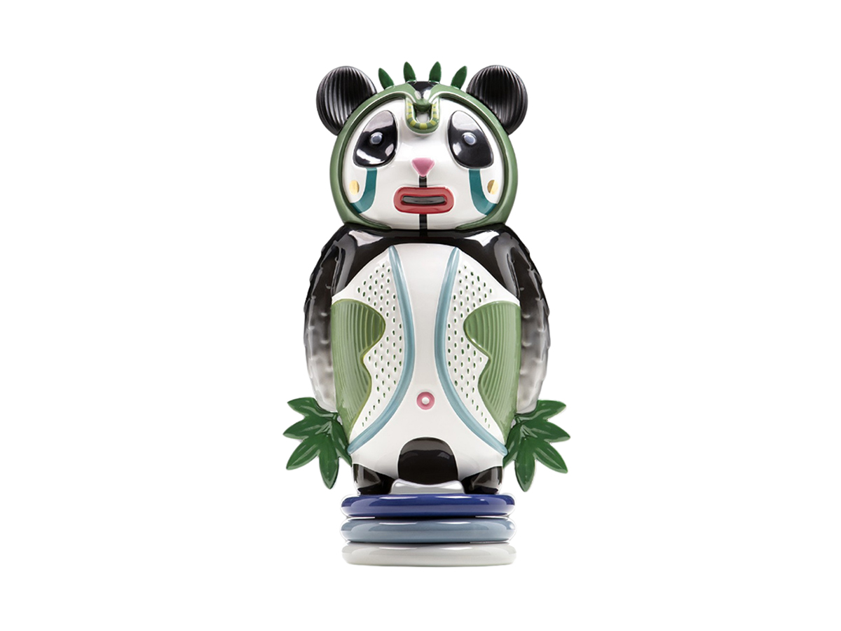 Bosa Bernardo Panda Sculpture Green