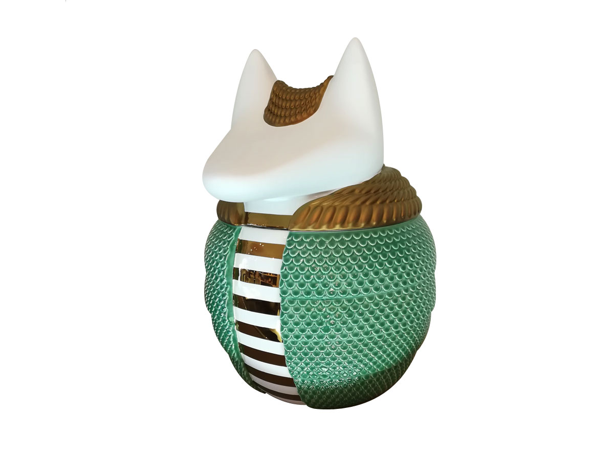 Bosa Loricato Armadillo Vase Green Gold