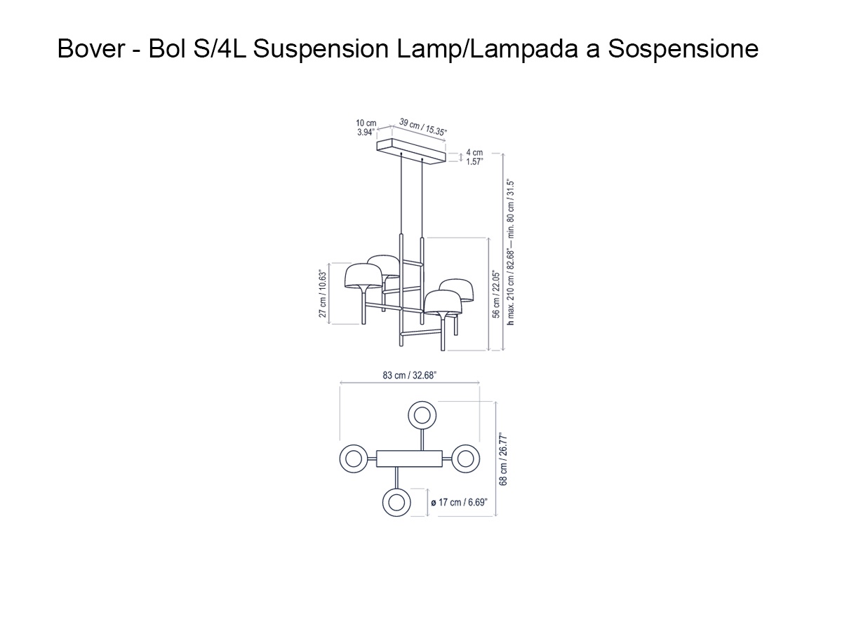 Bover Bol S4l Suspension Lamp