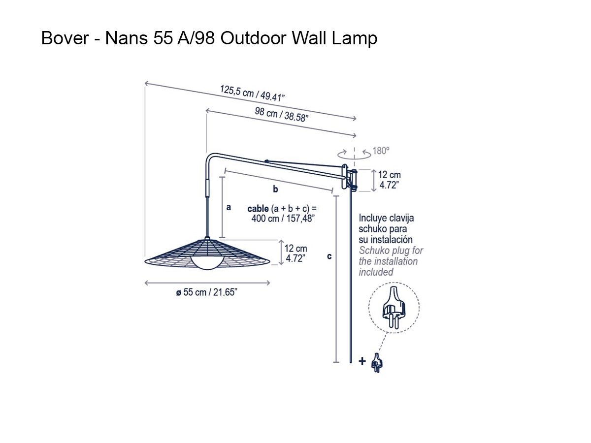 Bover Nans 55 A98 Outdoor Wall Lamp