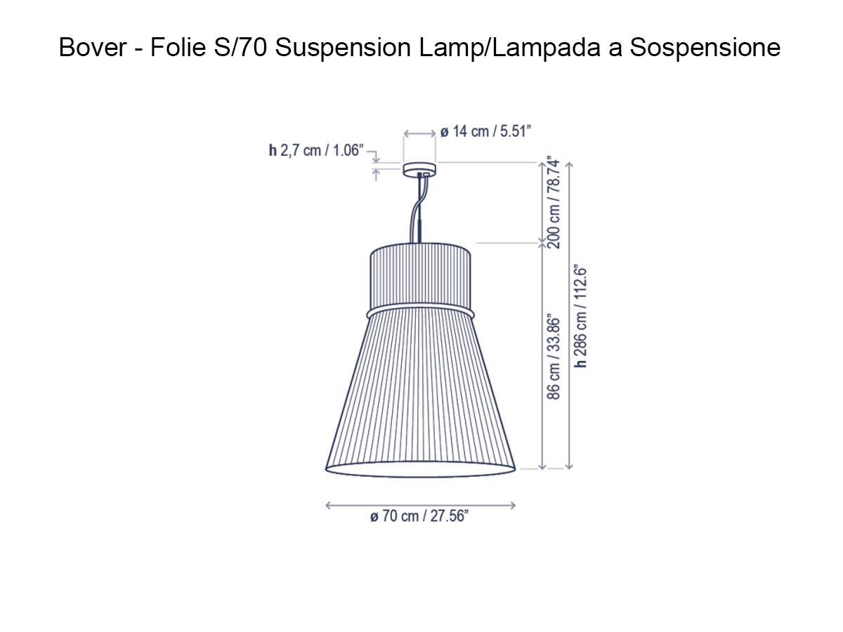 Bover Folie S70 Suspension Lamp