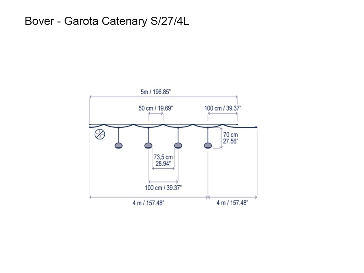 Bover Garota Catenary S 27 4l Suspension Lamp