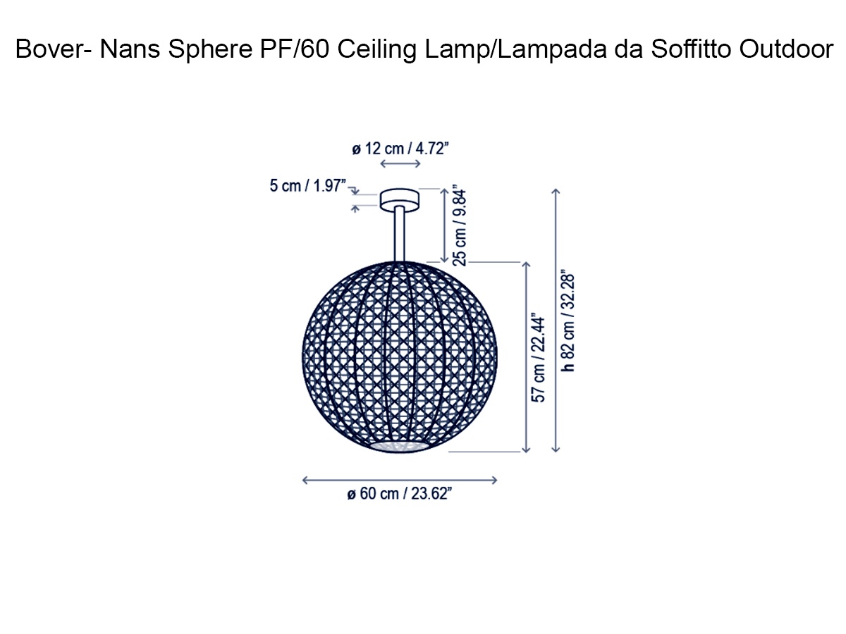 Bover Nans Sphere Pf60 Ceiling Lamp Outdoor