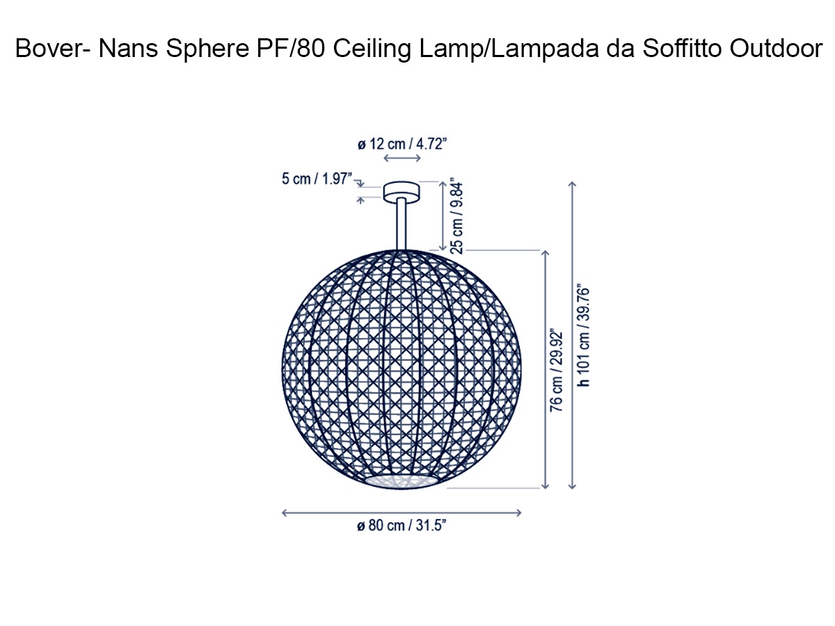 Bover Nans Sphere Pf80 Ceiling Lamp Outdoor