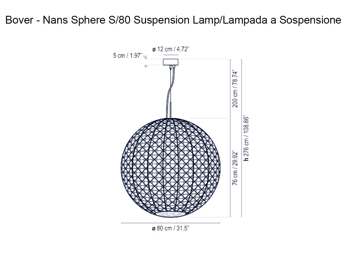 Bover Nans Sphere S80 Suspension Lamp Outdoor