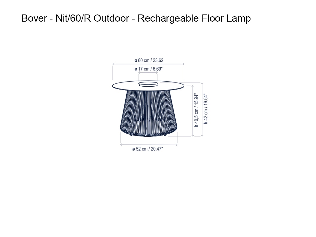 Bover Nit60r Outdoor Rechargeable Floor Lamp