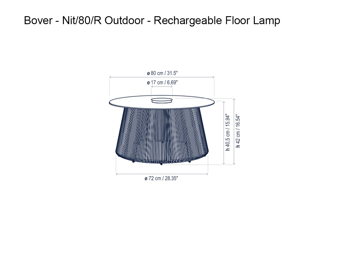 Bover Nit80r Outdoor Rechargeable Floor Lamp