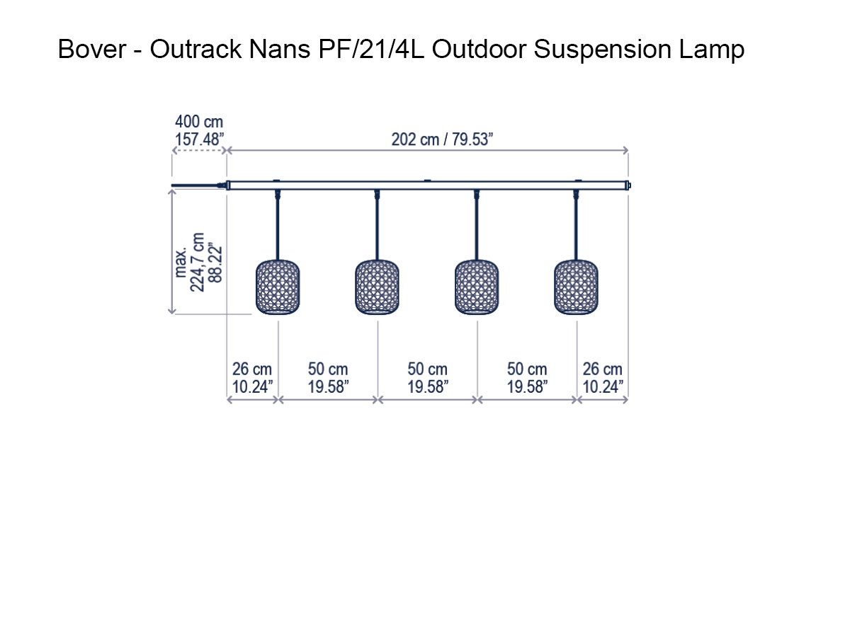 Bover Outrack Nans Pf214l Outdoor Suspension Lamp
