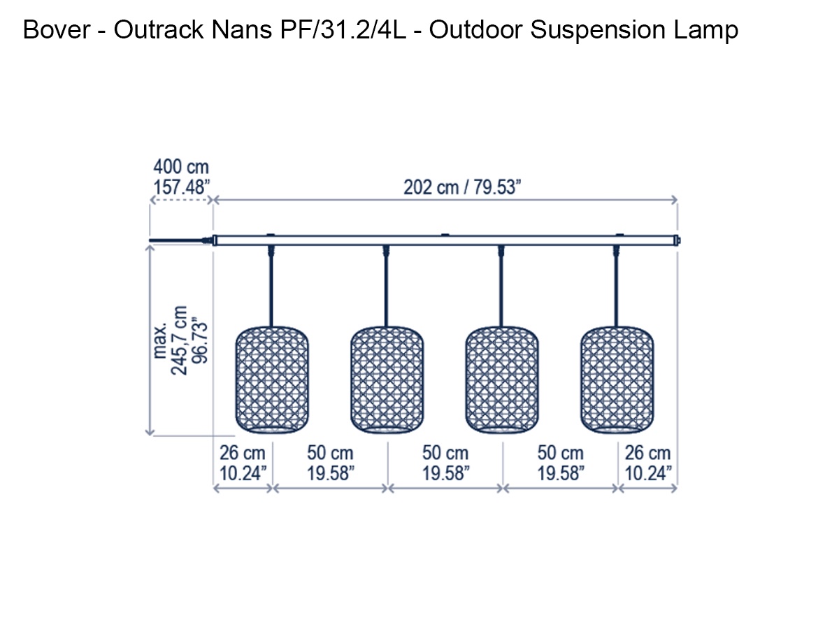 Bover Outrack Nans Pf3124l Outdoor Suspension Lamp