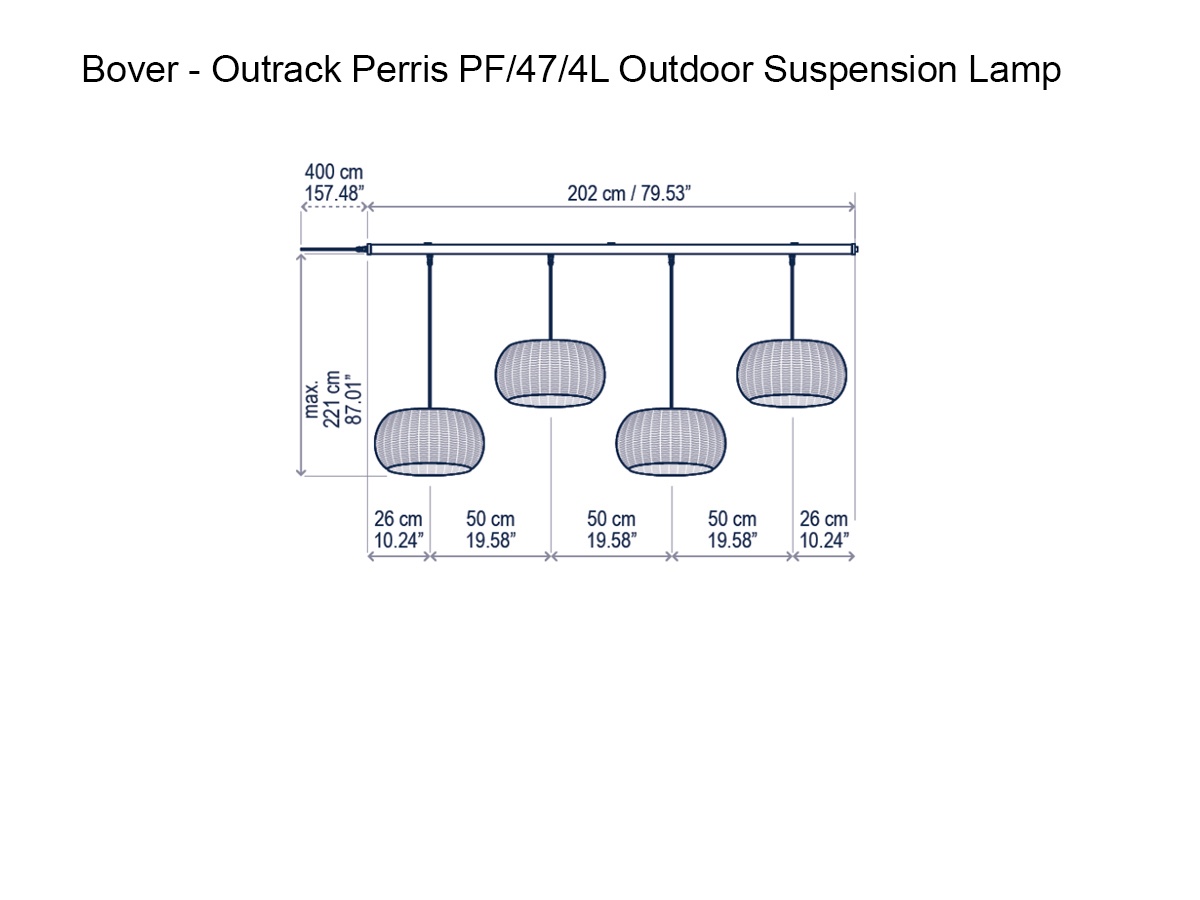 Bover Outrack Perris Pf474l Outdoor Suspension Lamp
