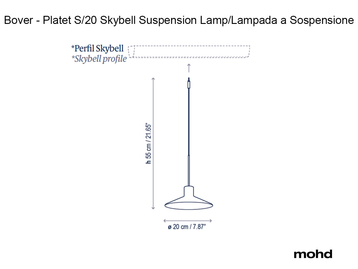Подвесной светильник Bover Platet S/20 Skybell System Dali