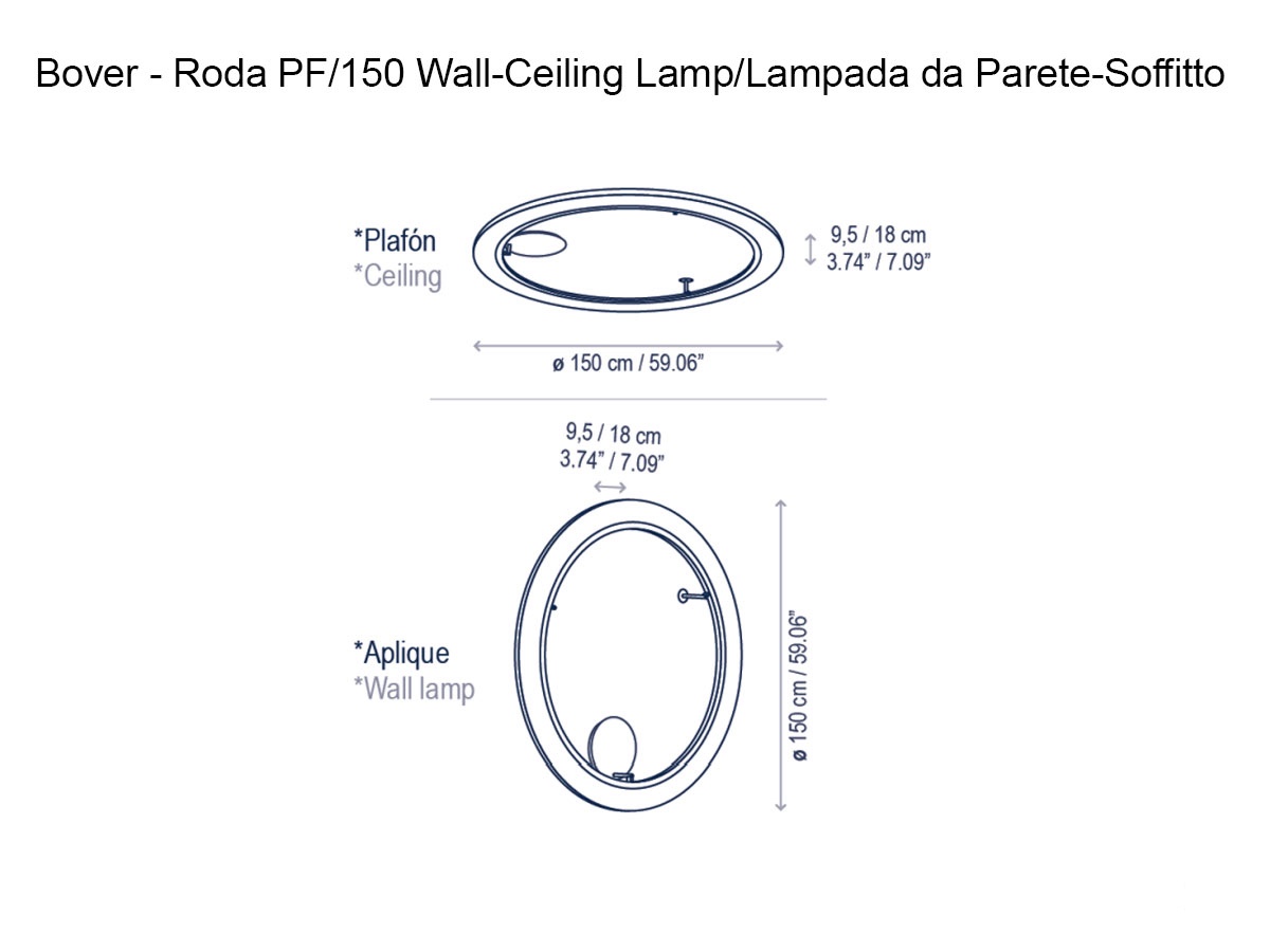 Bover Roda Pf150 Wall Ceiling Lamp