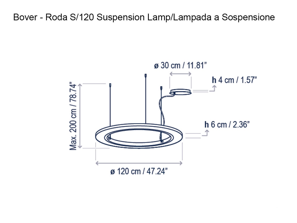 Bover Roda S120 Suspension Lamp