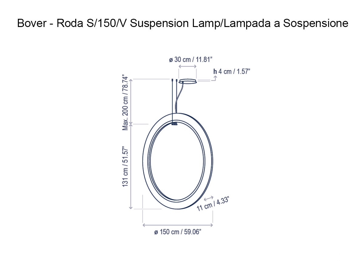 Bover Roda S150v Suspension Lamp