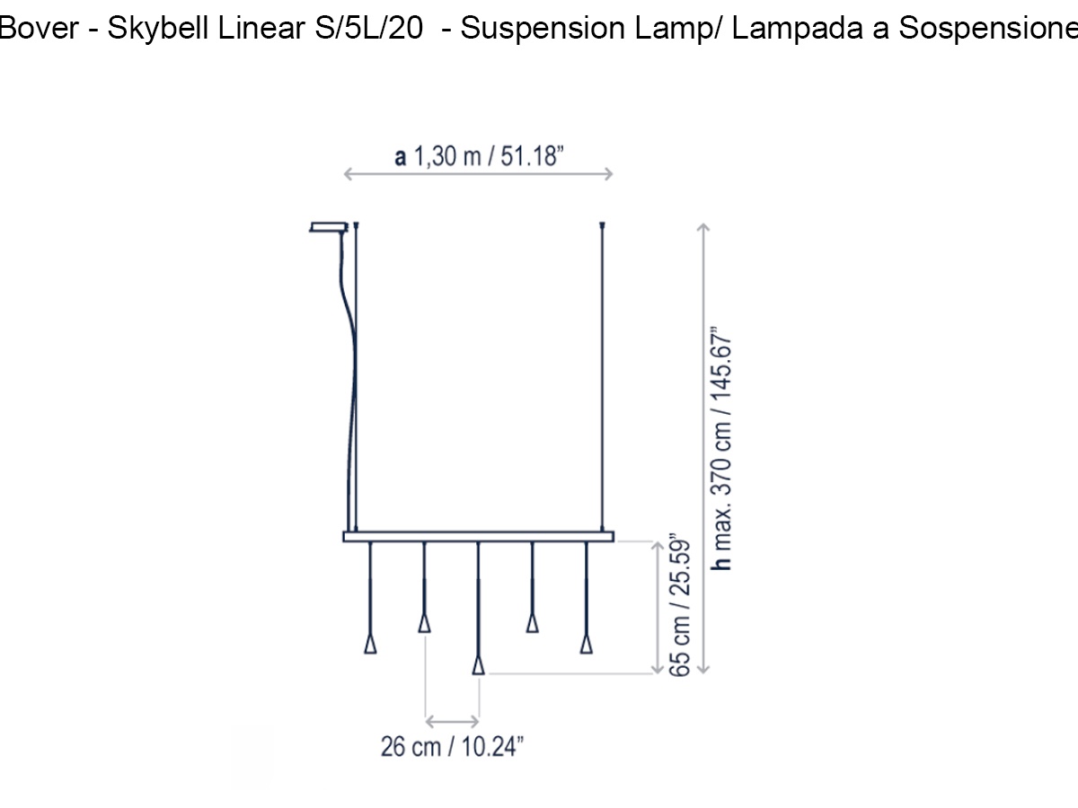 Bover Skybell Linear S 5l 20 Suspension Lamp