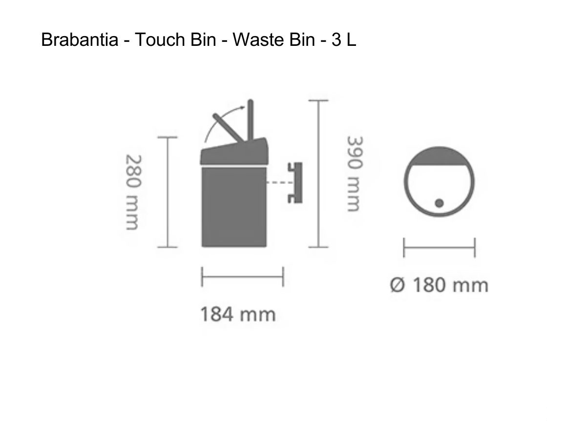 Мусорная корзина Brabantia Touch Bin, 3 л