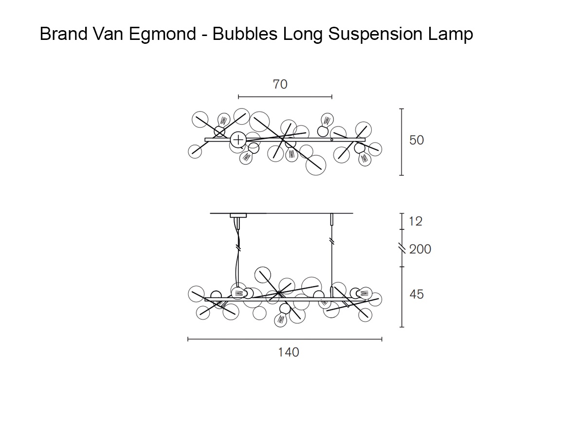 Подвесной светильник Brand Van Egmond Bubbles, длинный