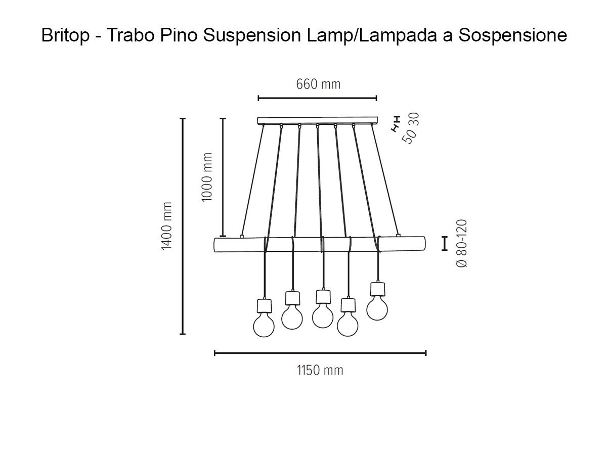 Подвесной светильник Britop Lighting Trabo Pino, 5