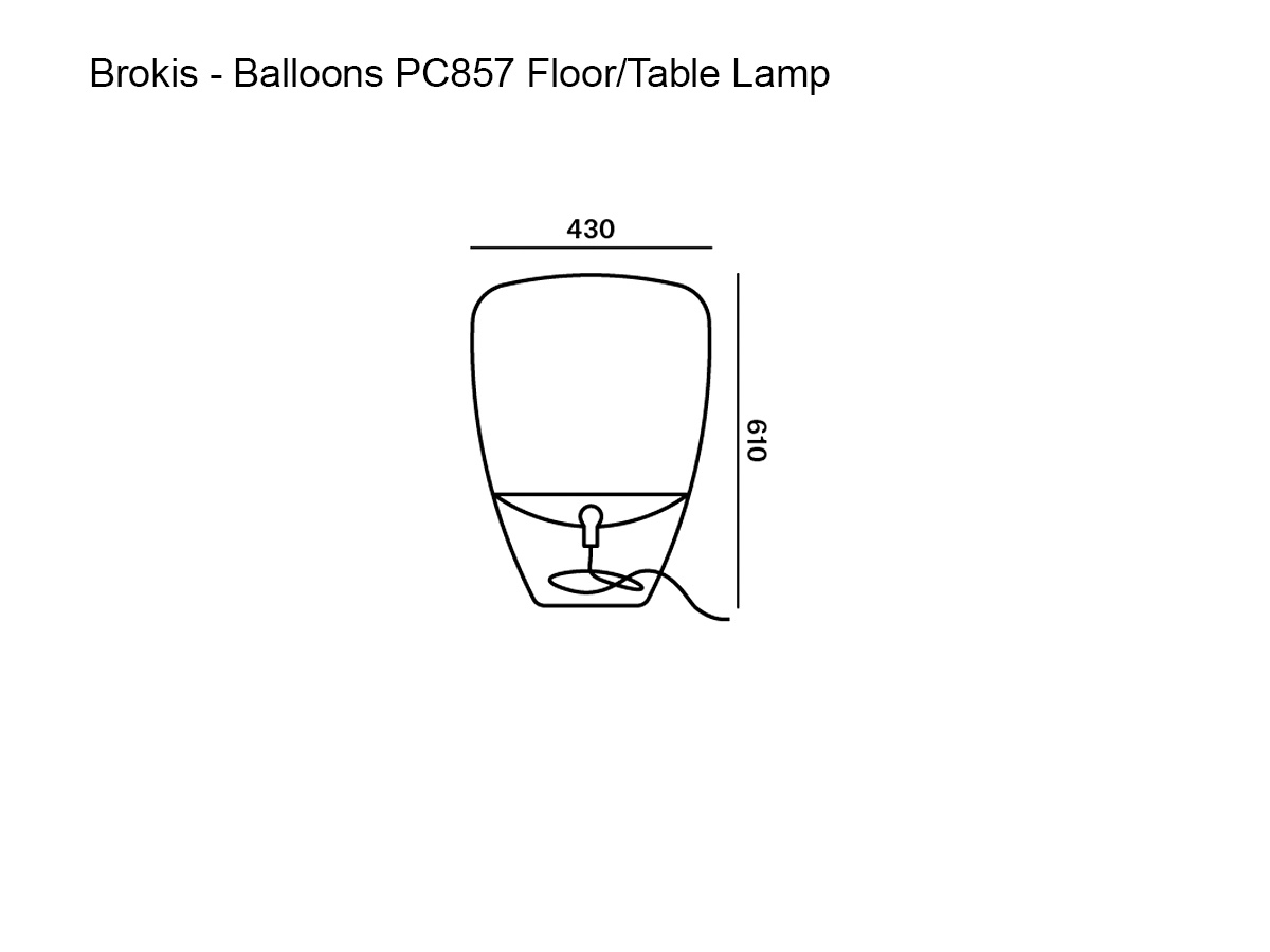 Brokis Balloons Pc857 Floor Table Lamp Transparent Glass Reflector Brushed Copper