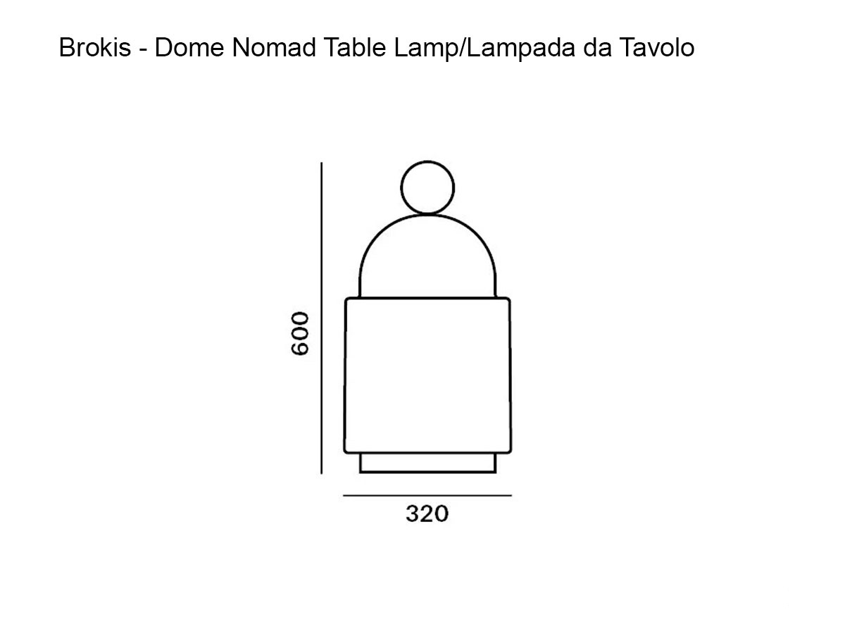 Brokis Dome Nomad Large Table Floor Lamp Outdoor