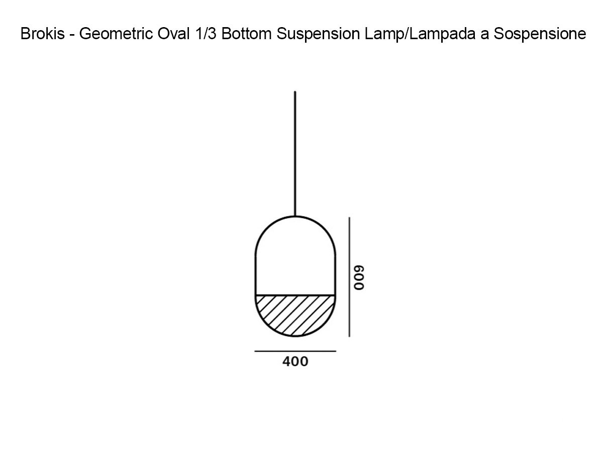 Brokis Geometric Oval 1 3 Bottom Suspension Lamp