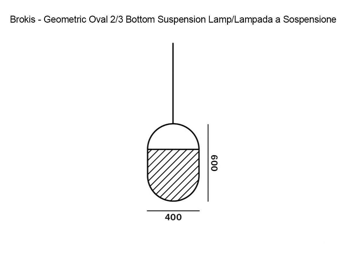 Brokis Geometric Oval 23 Bottom Suspension Lamp