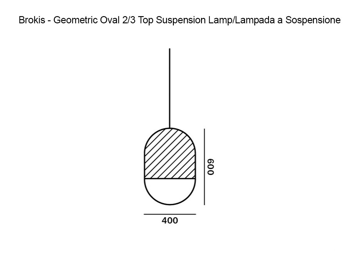 Brokis Geometric Oval 2 3 Top Suspension Lamp